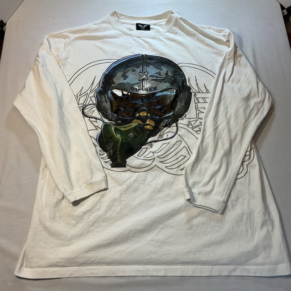 Avirex White Long Sleeve Thick Material Shirt, Size XL Pilot Aviation Flight - Picture 1 of 7